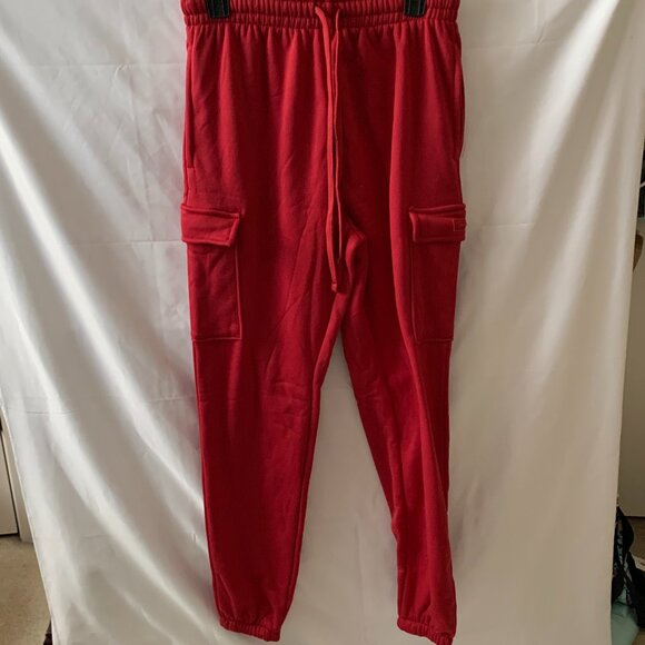HUNTER Fleece Lined Sweatshirt & Sweat Cargo Pants SET in Red Sz MEDIUM - Picture 6 of 9